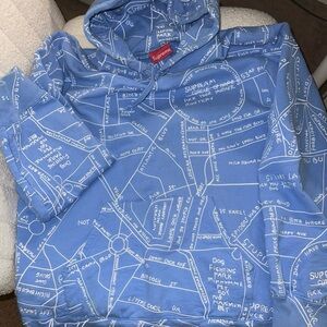 Authentic Supreme Gonz Embroidered Map Hooded Sweatshirt size Large